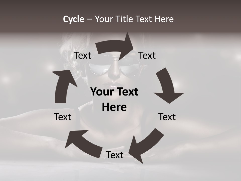 Studio Shot Of Young Blonde Wearing Stylish Sunglasses PowerPoint Template