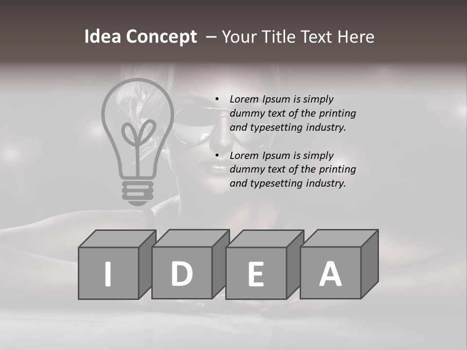 Studio Shot Of Young Blonde Wearing Stylish Sunglasses PowerPoint Template