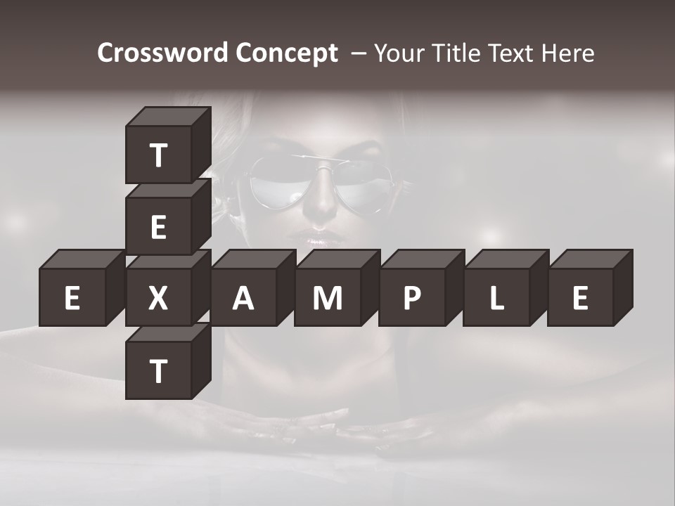 Studio Shot Of Young Blonde Wearing Stylish Sunglasses PowerPoint Template