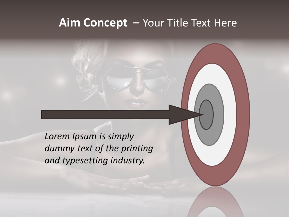 Studio Shot Of Young Blonde Wearing Stylish Sunglasses PowerPoint Template