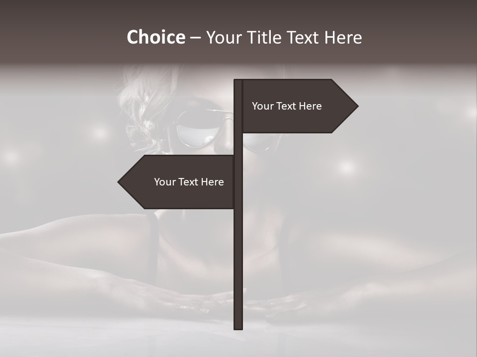 Studio Shot Of Young Blonde Wearing Stylish Sunglasses PowerPoint Template