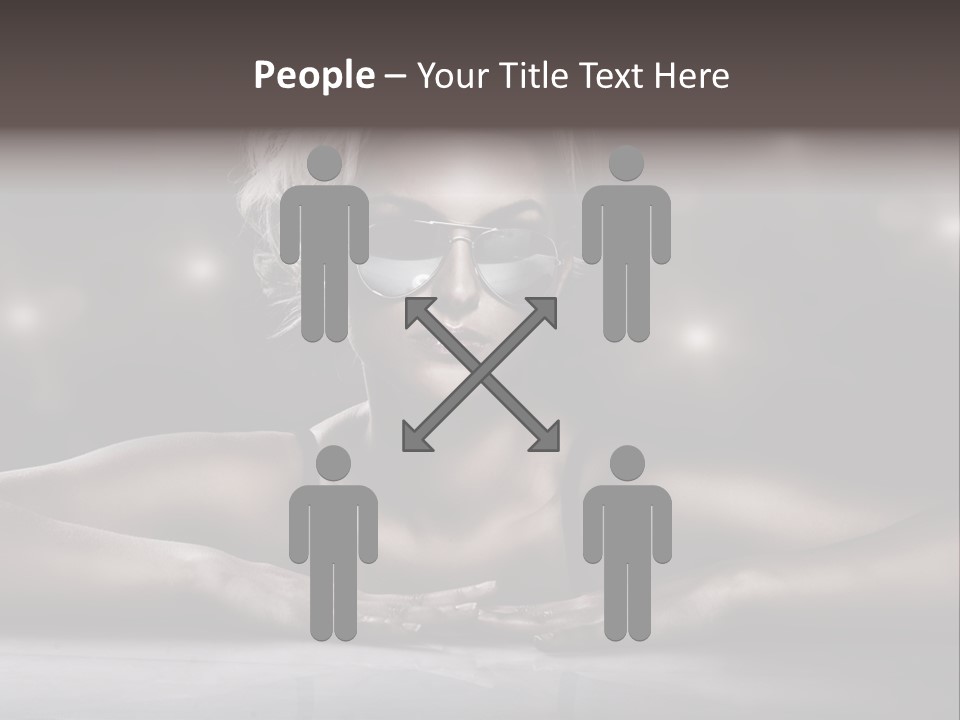 Studio Shot Of Young Blonde Wearing Stylish Sunglasses PowerPoint Template