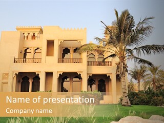 Villa In Luxurious Hotel, Uae PowerPoint Template