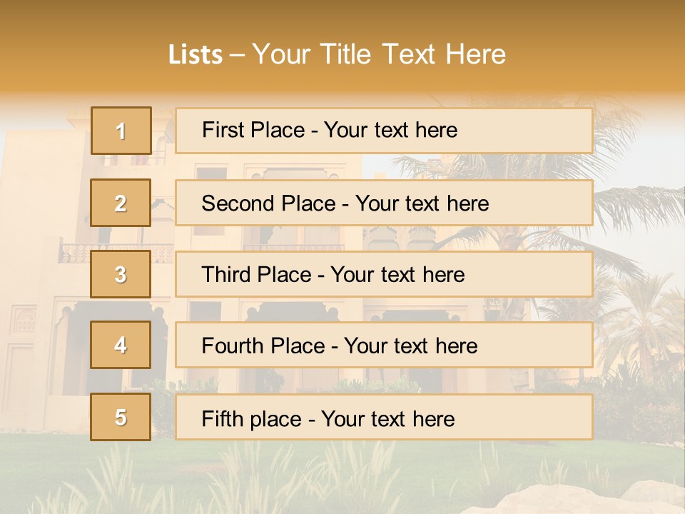Villa In Luxurious Hotel, Uae PowerPoint Template
