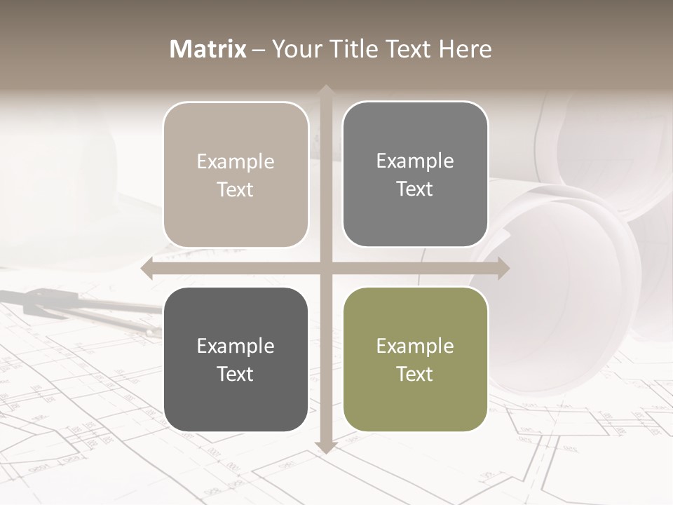 A Group Of Construction Tools On Top Of A Blueprint PowerPoint Template