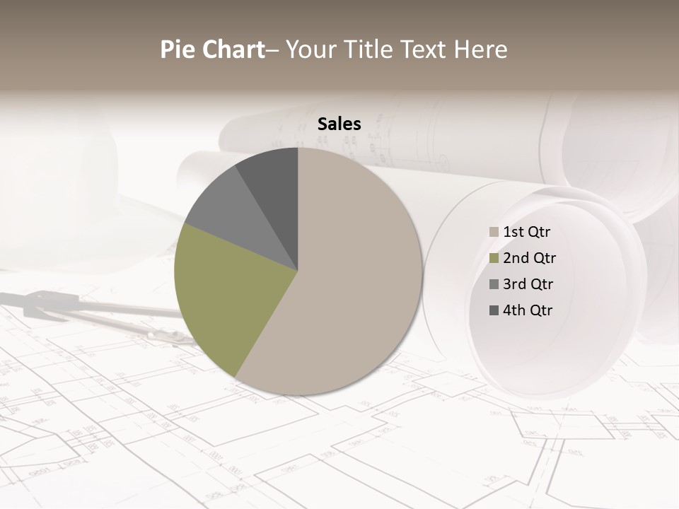 A Group Of Construction Tools On Top Of A Blueprint PowerPoint Template