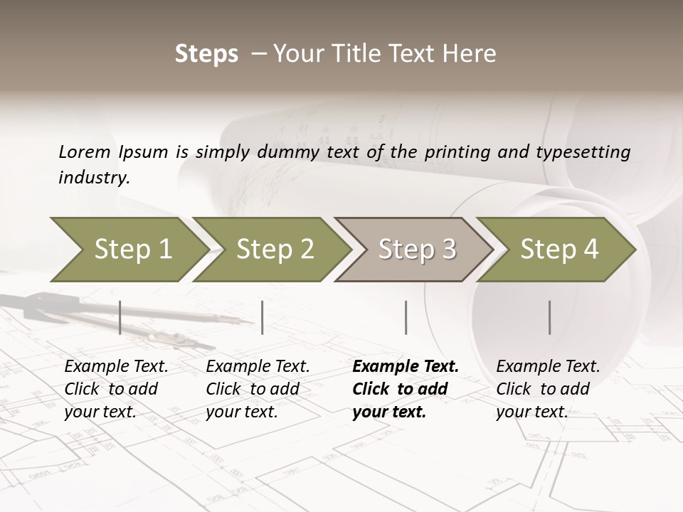 A Group Of Construction Tools On Top Of A Blueprint PowerPoint Template