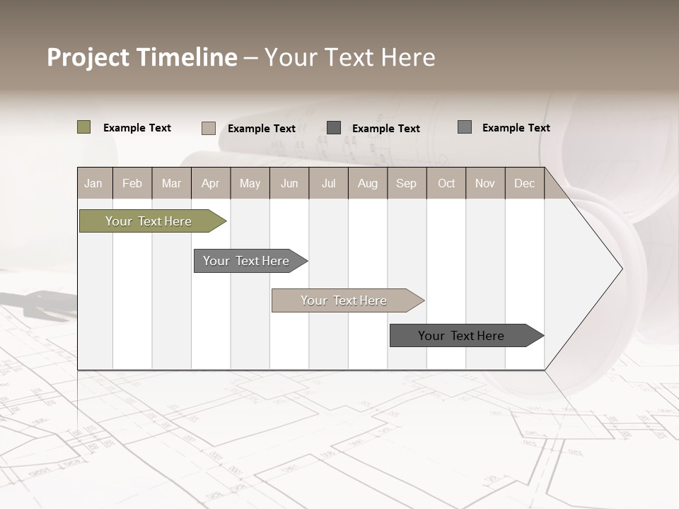 A Group Of Construction Tools On Top Of A Blueprint PowerPoint Template