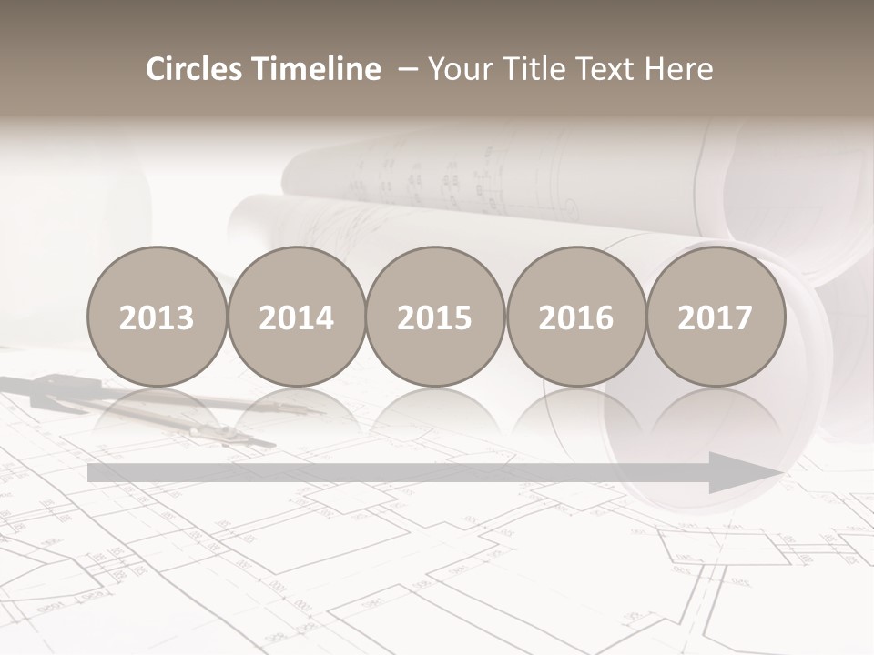 A Group Of Construction Tools On Top Of A Blueprint PowerPoint Template