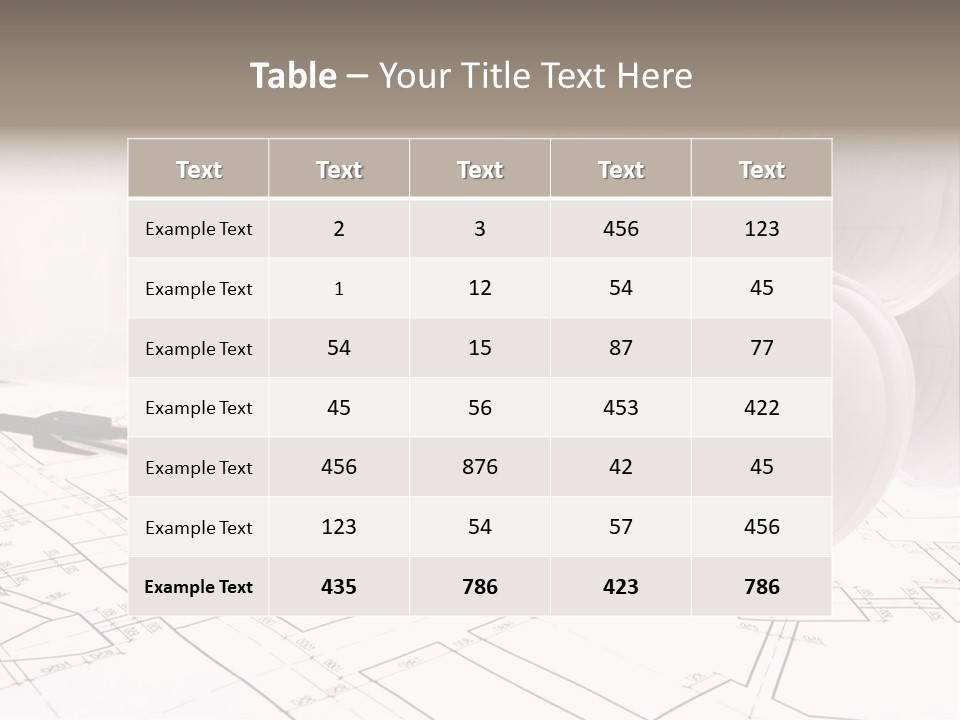 A Group Of Construction Tools On Top Of A Blueprint PowerPoint Template