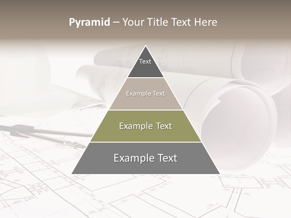 A Group Of Construction Tools On Top Of A Blueprint PowerPoint Template