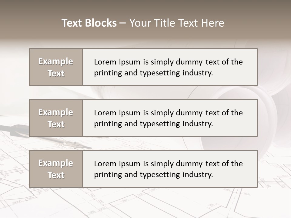 A Group Of Construction Tools On Top Of A Blueprint PowerPoint Template