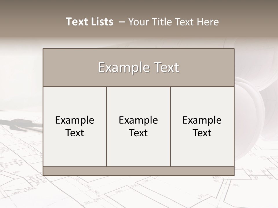 A Group Of Construction Tools On Top Of A Blueprint PowerPoint Template