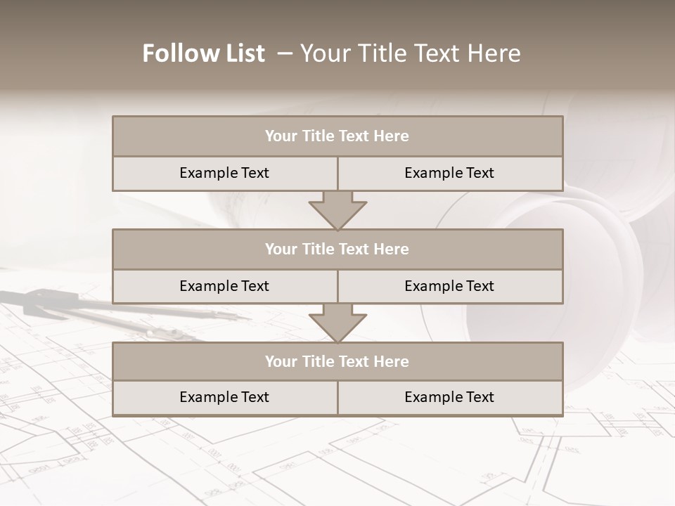 A Group Of Construction Tools On Top Of A Blueprint PowerPoint Template