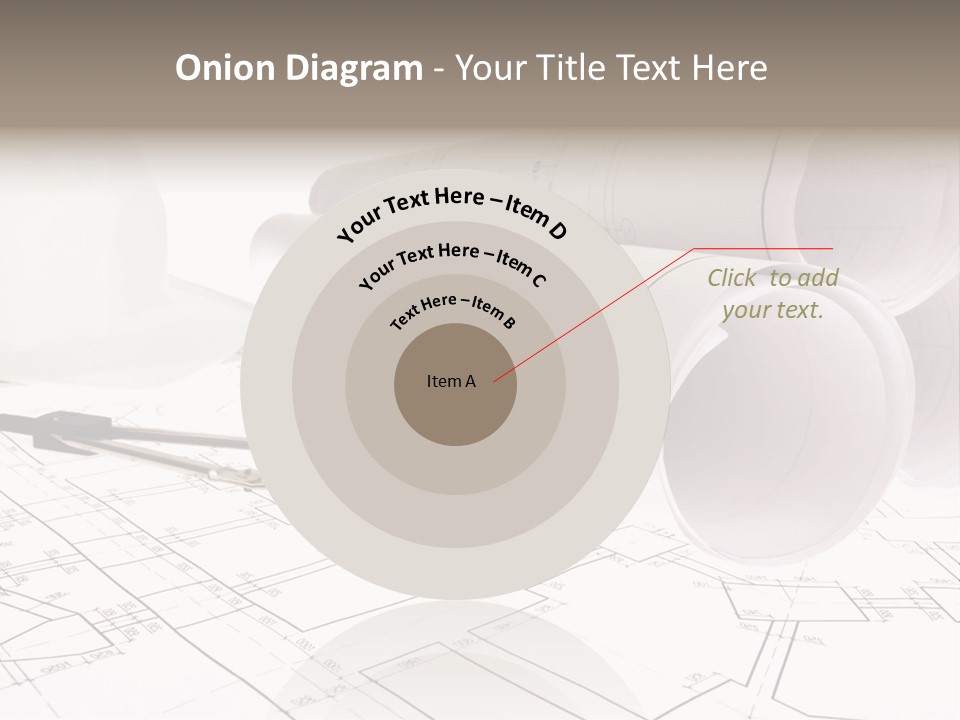 A Group Of Construction Tools On Top Of A Blueprint PowerPoint Template
