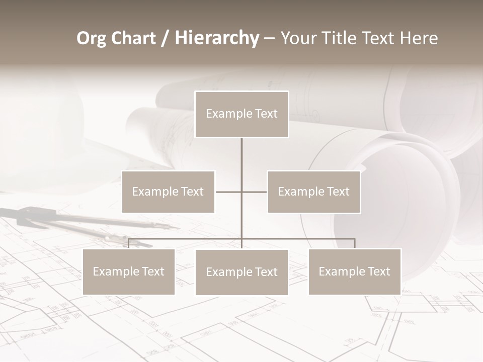 A Group Of Construction Tools On Top Of A Blueprint PowerPoint Template