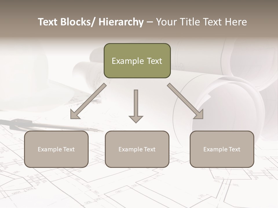A Group Of Construction Tools On Top Of A Blueprint PowerPoint Template