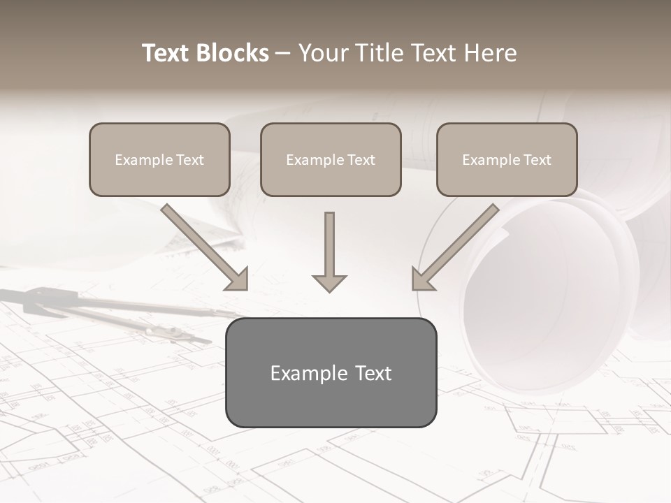 A Group Of Construction Tools On Top Of A Blueprint PowerPoint Template
