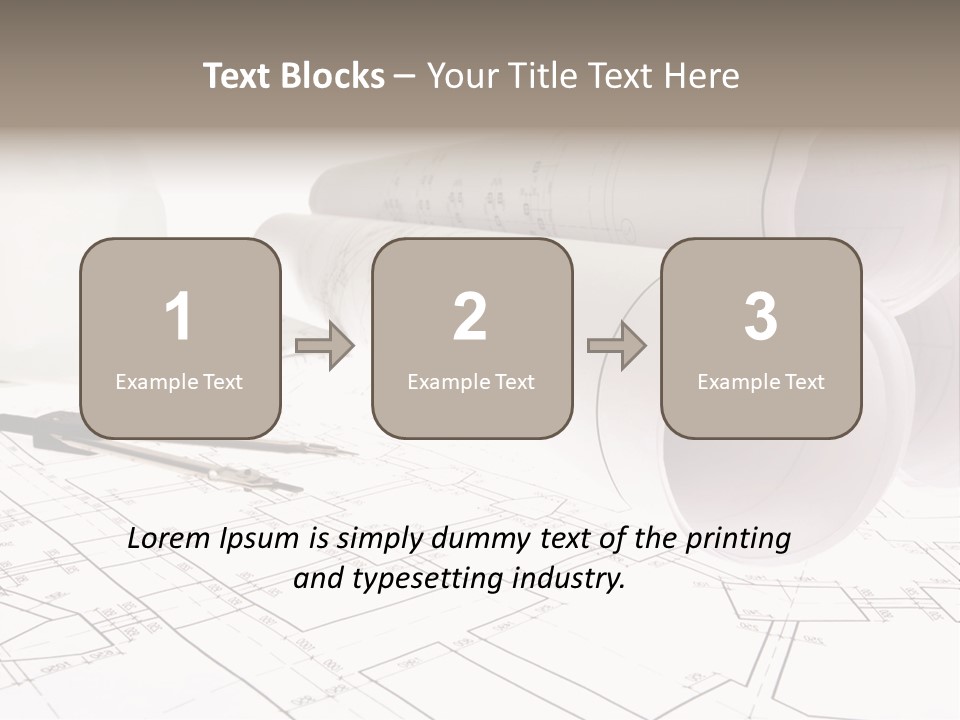 A Group Of Construction Tools On Top Of A Blueprint PowerPoint Template