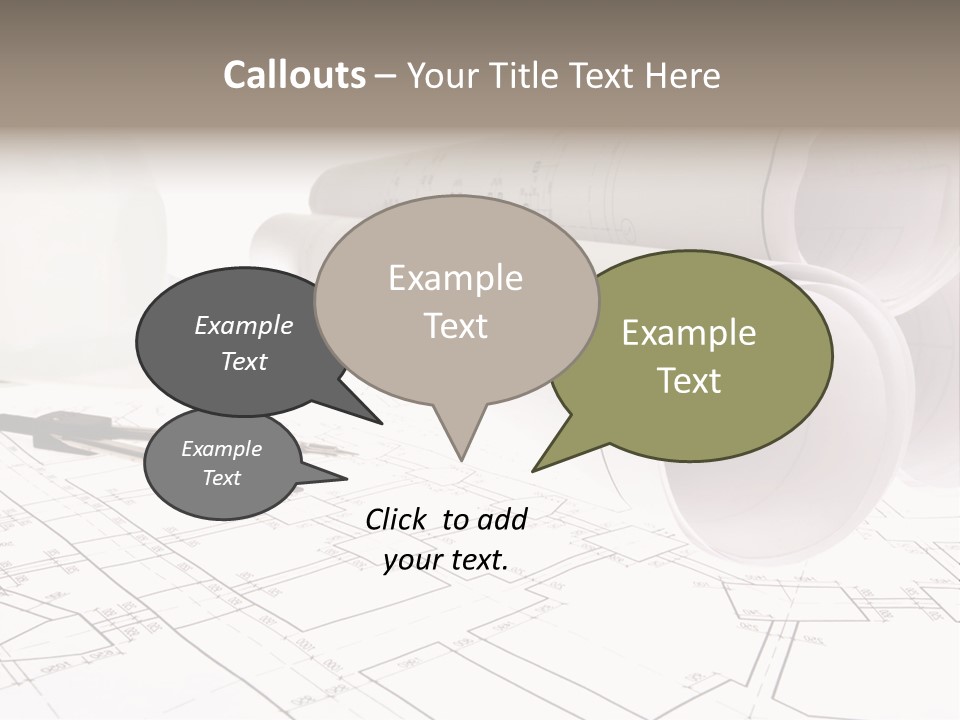 A Group Of Construction Tools On Top Of A Blueprint PowerPoint Template