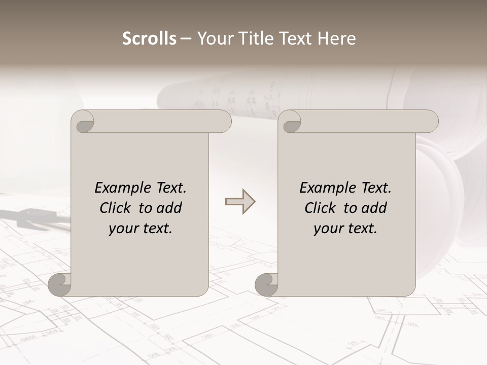 A Group Of Construction Tools On Top Of A Blueprint PowerPoint Template