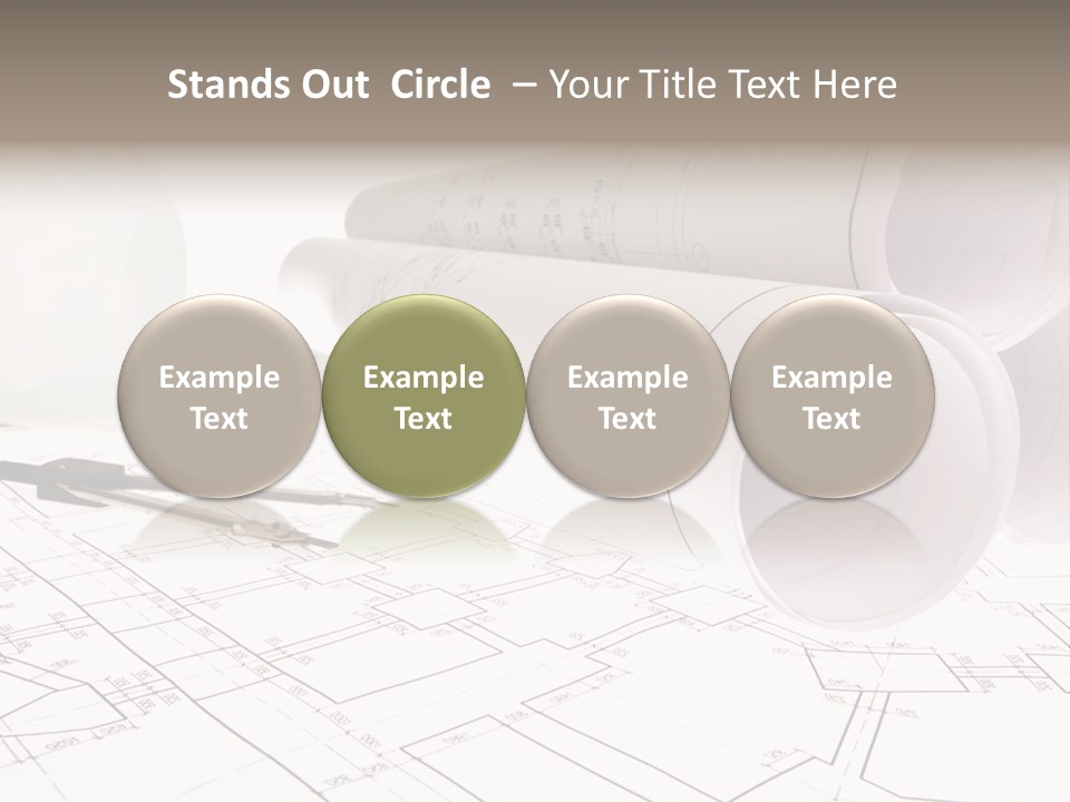 A Group Of Construction Tools On Top Of A Blueprint PowerPoint Template