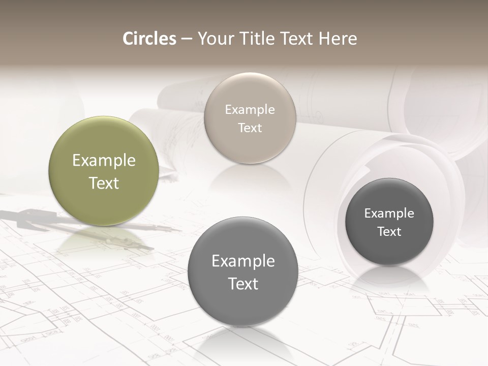 A Group Of Construction Tools On Top Of A Blueprint PowerPoint Template