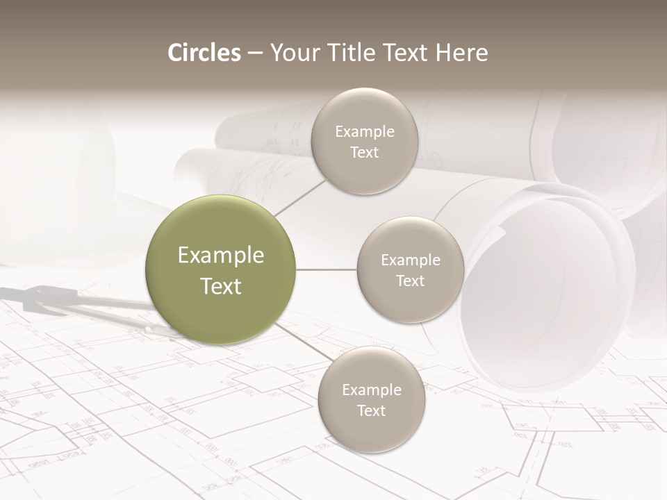 A Group Of Construction Tools On Top Of A Blueprint PowerPoint Template