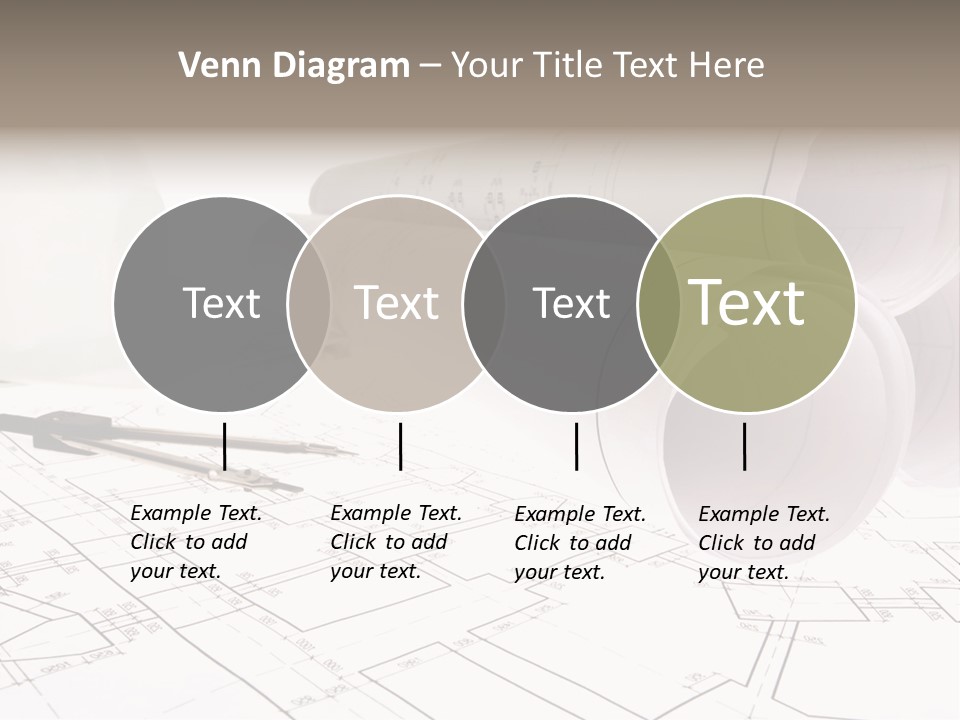 A Group Of Construction Tools On Top Of A Blueprint PowerPoint Template