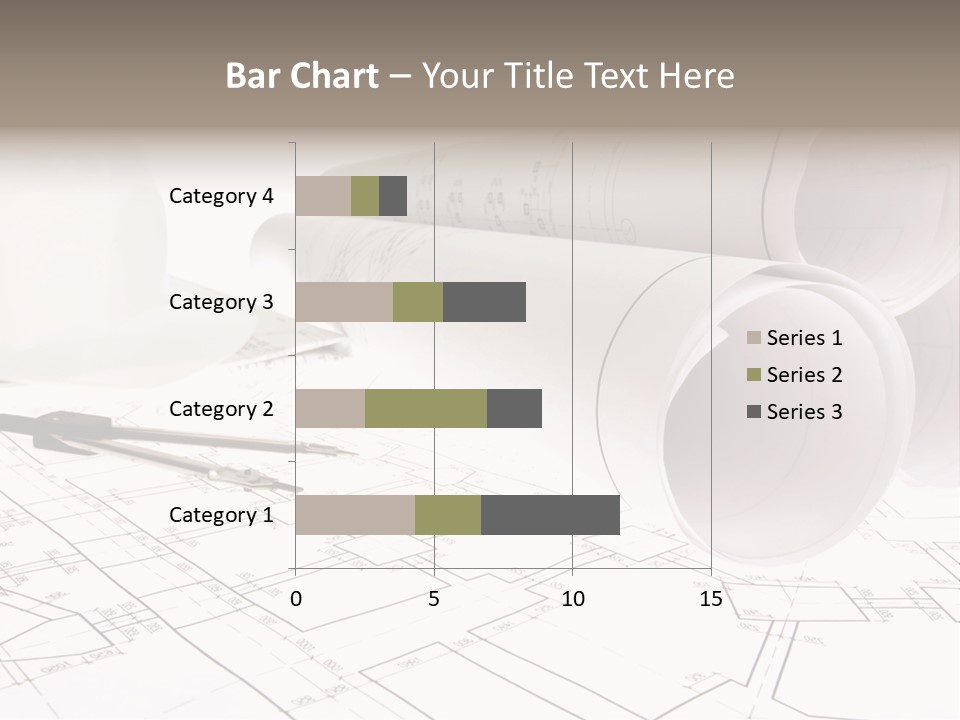 A Group Of Construction Tools On Top Of A Blueprint PowerPoint Template