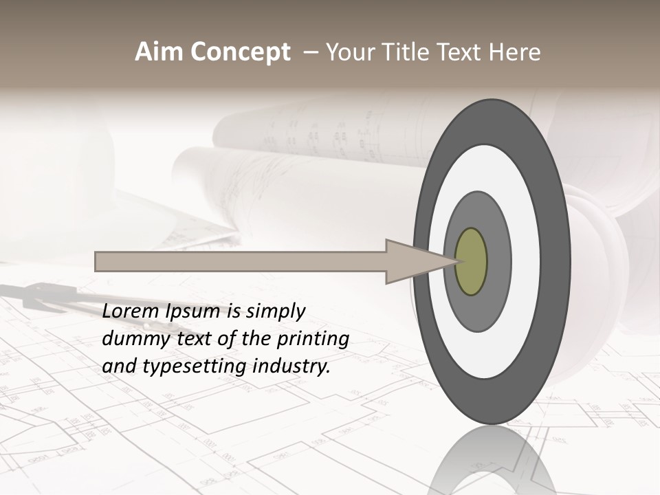 A Group Of Construction Tools On Top Of A Blueprint PowerPoint Template