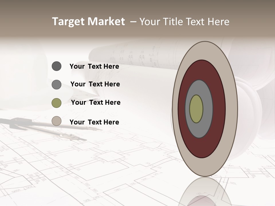 A Group Of Construction Tools On Top Of A Blueprint PowerPoint Template