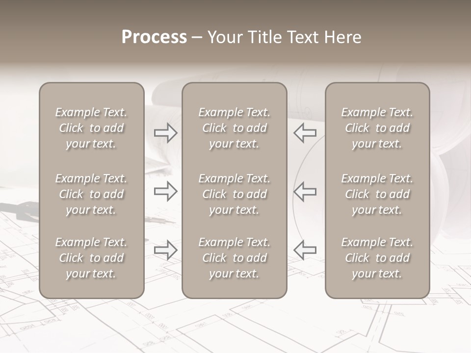 A Group Of Construction Tools On Top Of A Blueprint PowerPoint Template