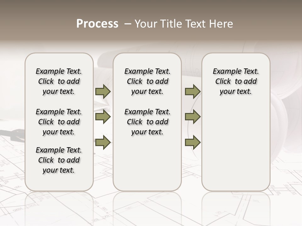 A Group Of Construction Tools On Top Of A Blueprint PowerPoint Template