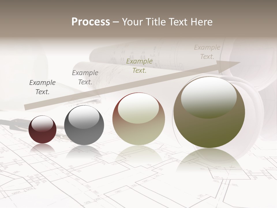 A Group Of Construction Tools On Top Of A Blueprint PowerPoint Template