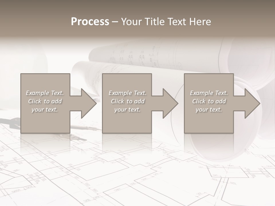 A Group Of Construction Tools On Top Of A Blueprint PowerPoint Template