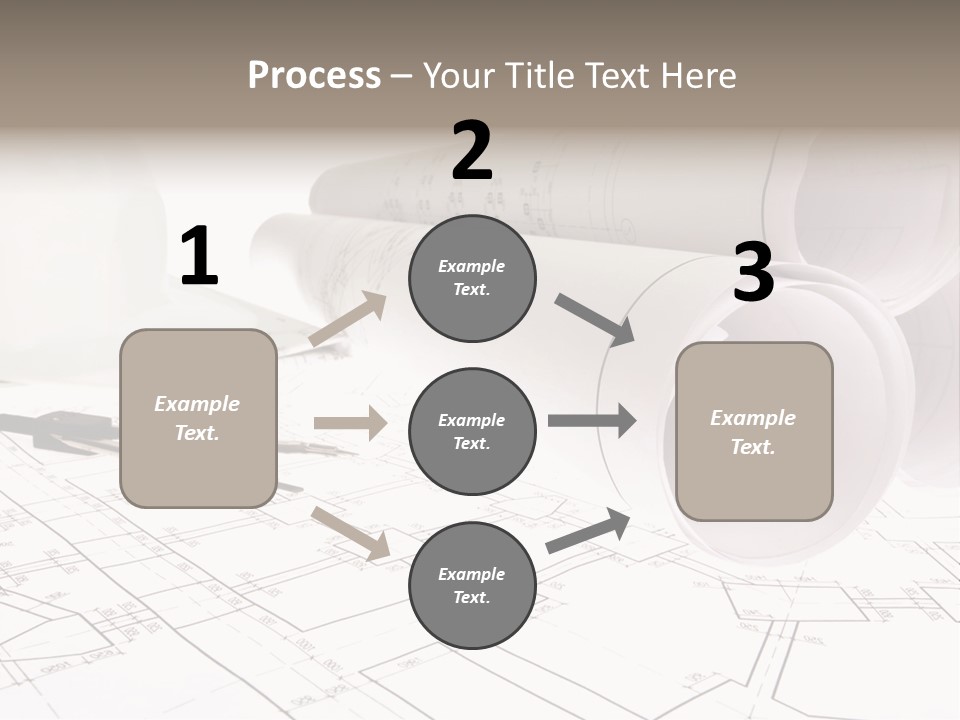 A Group Of Construction Tools On Top Of A Blueprint PowerPoint Template