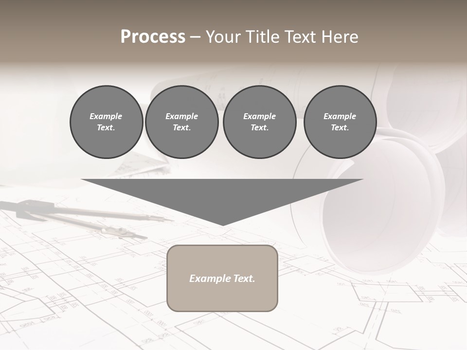 A Group Of Construction Tools On Top Of A Blueprint PowerPoint Template