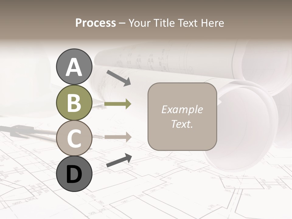 A Group Of Construction Tools On Top Of A Blueprint PowerPoint Template