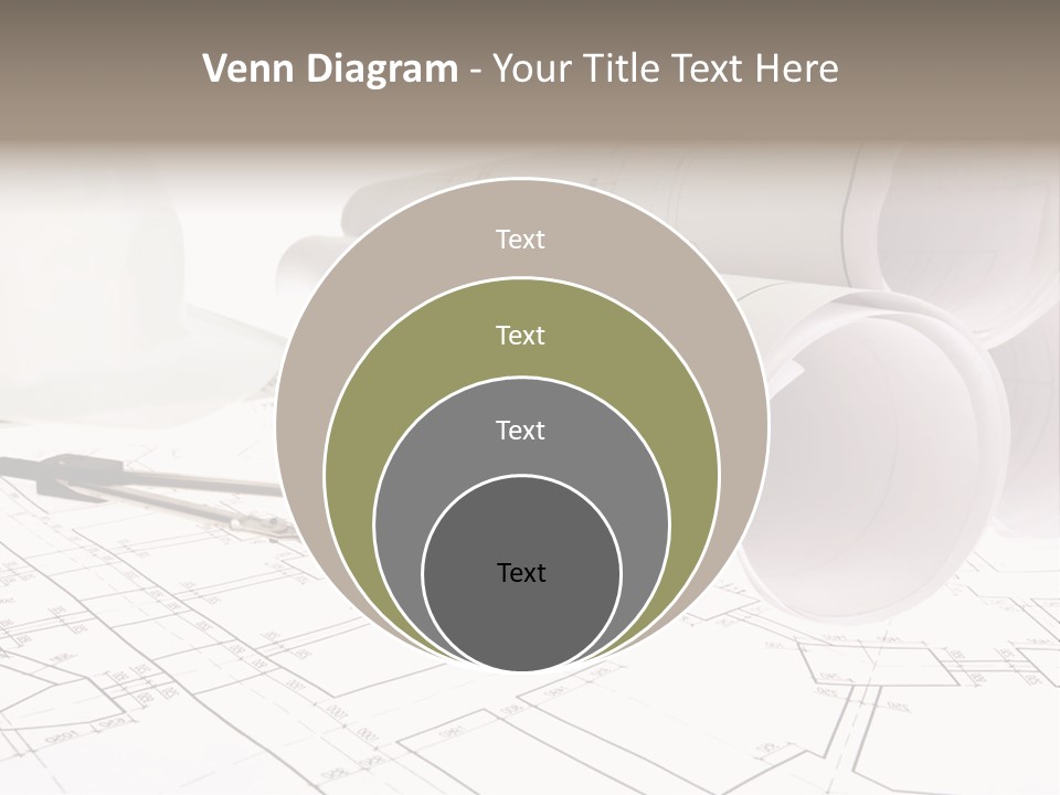 A Group Of Construction Tools On Top Of A Blueprint PowerPoint Template