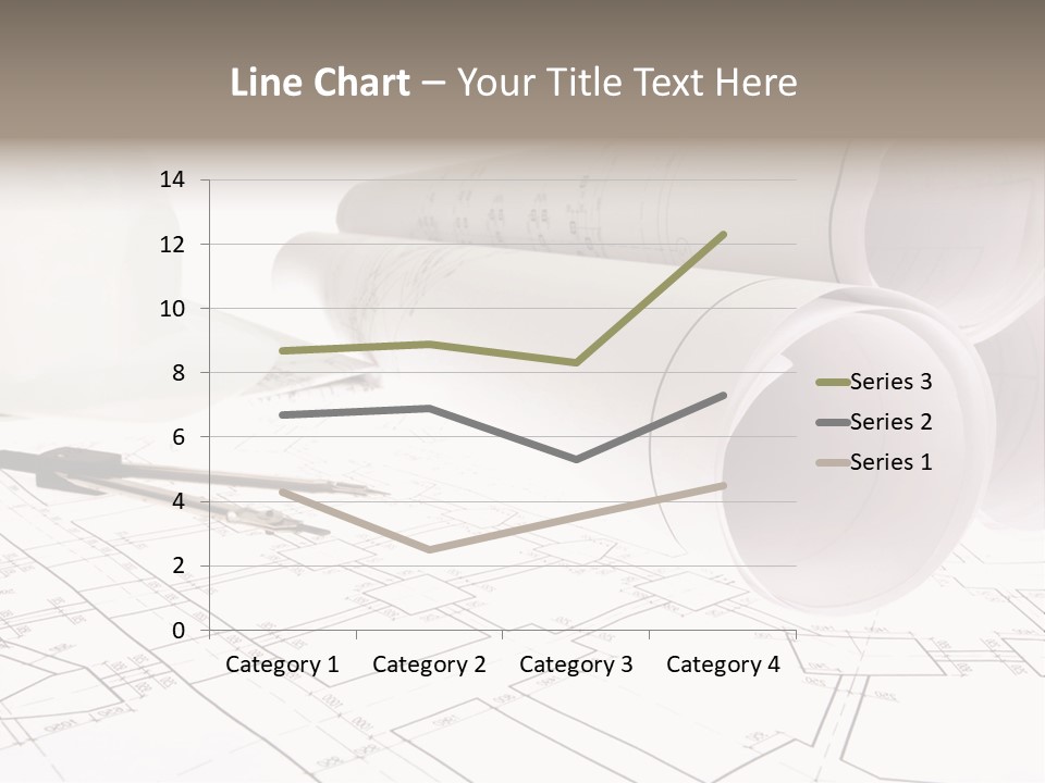 A Group Of Construction Tools On Top Of A Blueprint PowerPoint Template