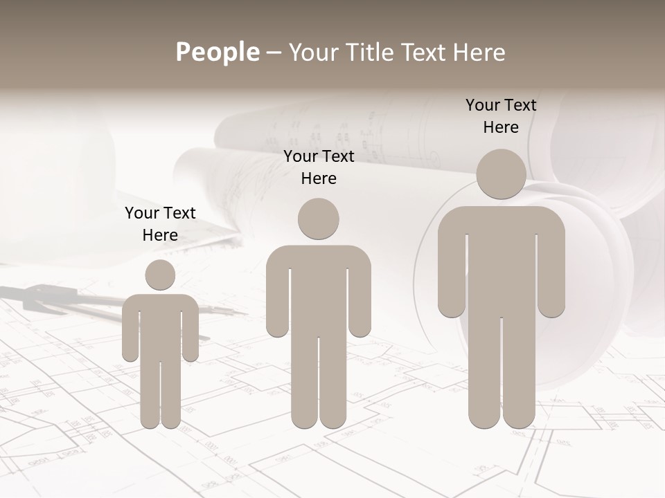 A Group Of Construction Tools On Top Of A Blueprint PowerPoint Template