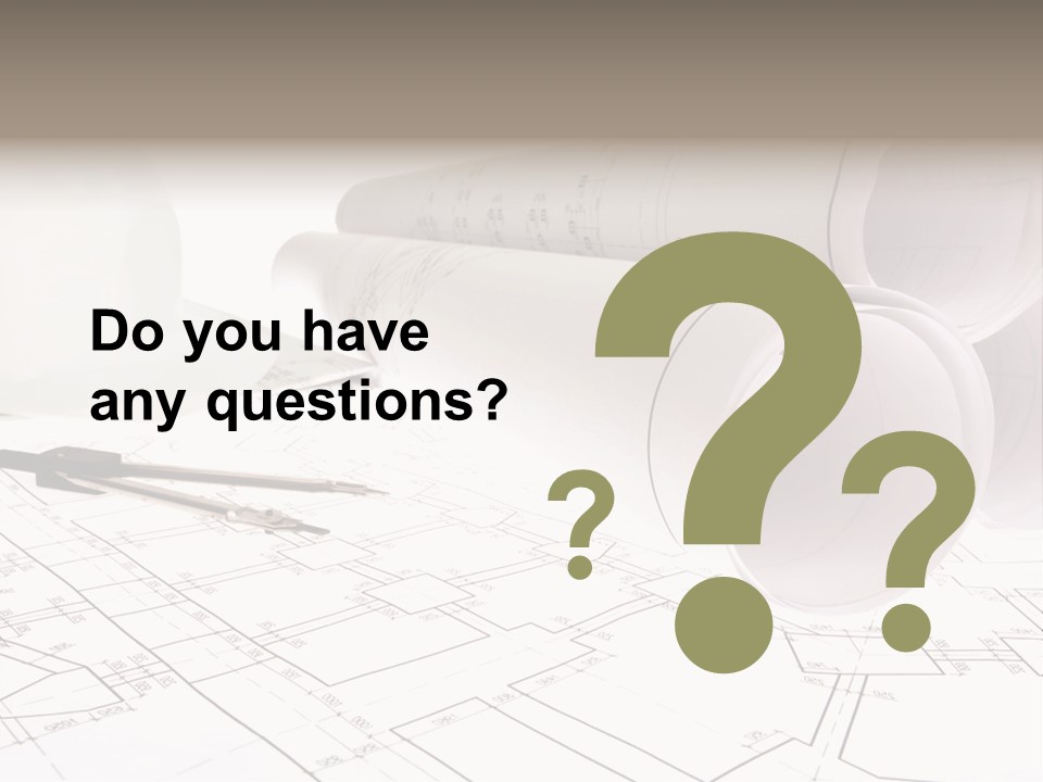 A Group Of Construction Tools On Top Of A Blueprint PowerPoint Template