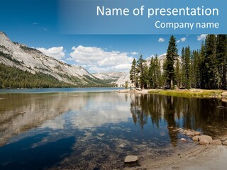 Tenaya Lake In Yosemite National Park, California, Usa PowerPoint Template