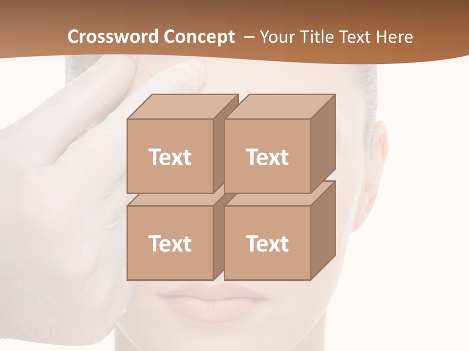 Giving An Injection In The Eyebrow On The Female Face - White Background PowerPoint Template