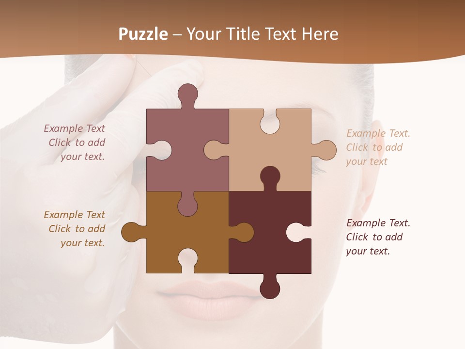 Giving An Injection In The Eyebrow On The Female Face - White Background PowerPoint Template