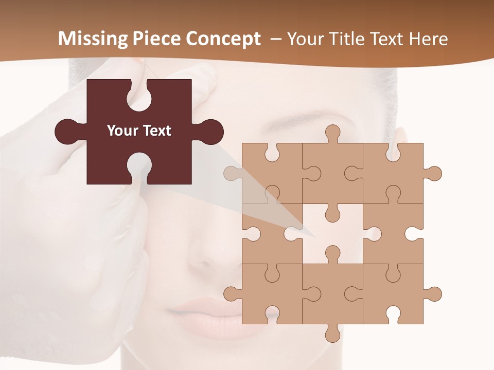 Giving An Injection In The Eyebrow On The Female Face - White Background PowerPoint Template