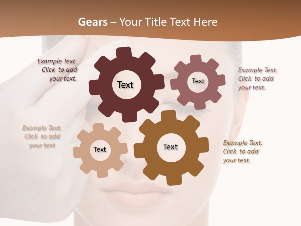 Giving An Injection In The Eyebrow On The Female Face - White Background PowerPoint Template