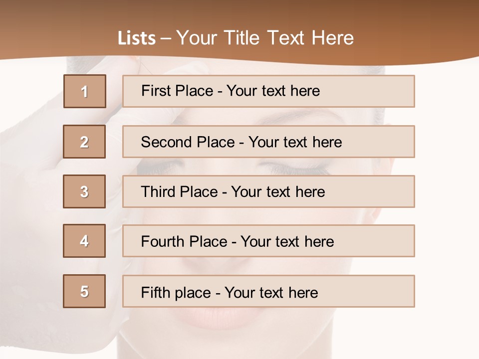 Giving An Injection In The Eyebrow On The Female Face - White Background PowerPoint Template