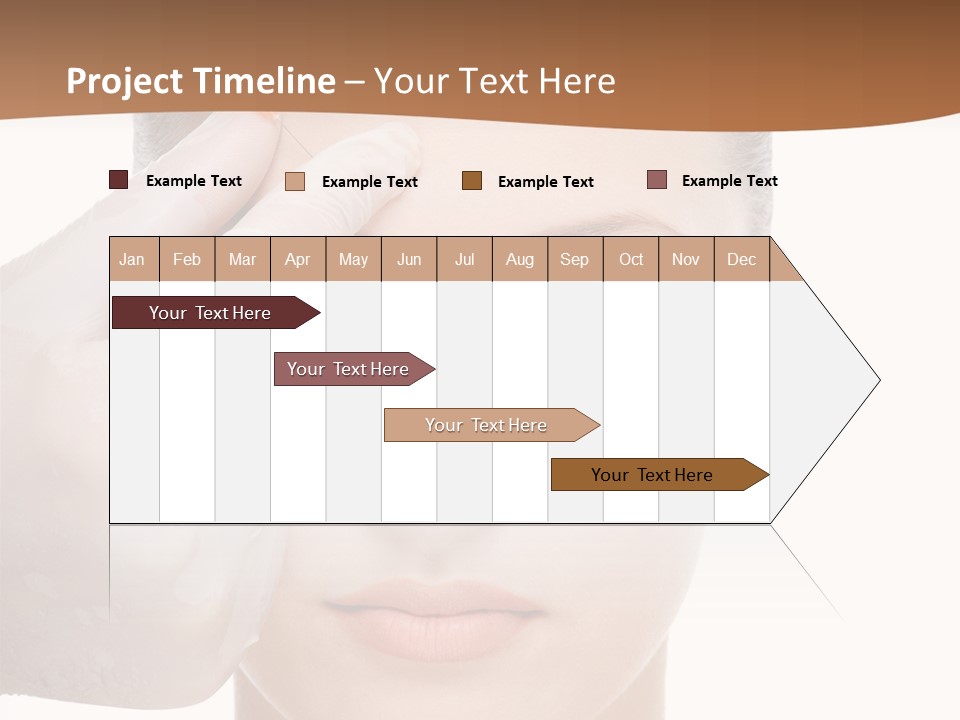 Giving An Injection In The Eyebrow On The Female Face - White Background PowerPoint Template